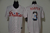 Phillies 3 Bryce Harper White Nike Cool Base Player Jersey,baseball caps,new era cap wholesale,wholesale hats
